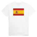 T-Shirt – Drapeau De L'Espagne – Brodé – Coton Mélangé