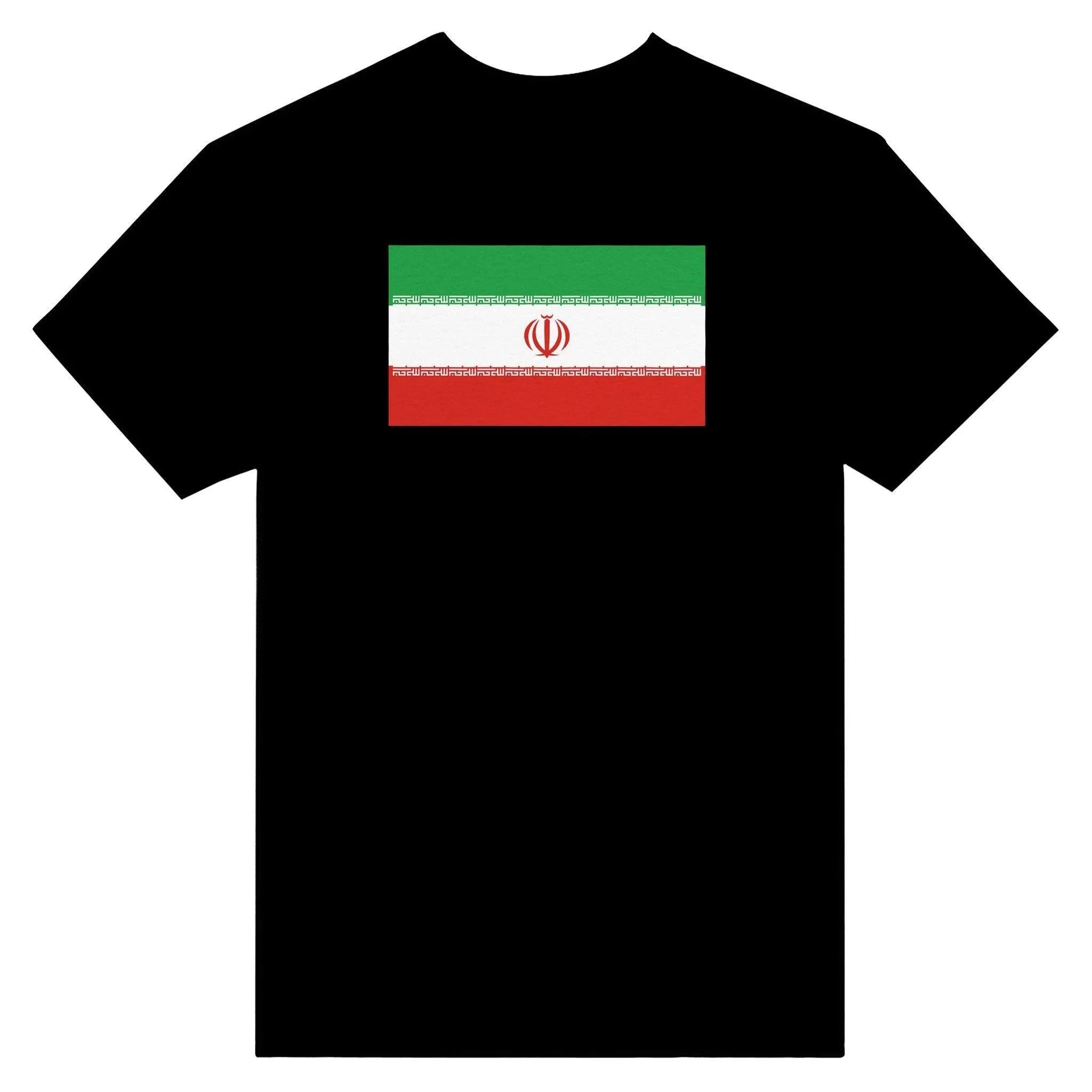 T-Shirt – Drapeau De L'Iran – Brodé – Coton Mélangé