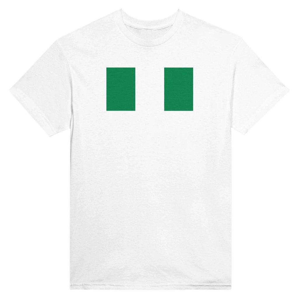 T-Shirt – Drapeau Du Nigeria – Brodé – Coton Mélangé
