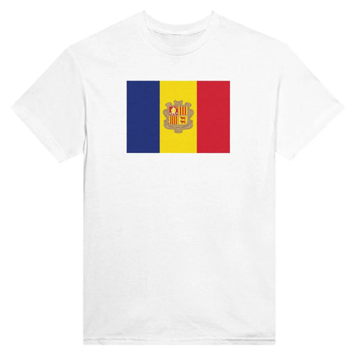 T-Shirt – Drapeau D'Andorre – Brodé – Coton Mélangé