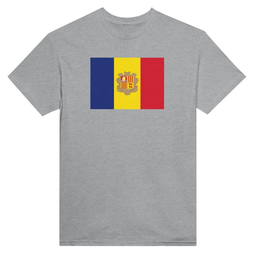 T-Shirt – Drapeau D'Andorre – Brodé – Coton Mélangé