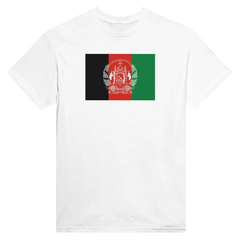 T-Shirt – Drapeau De L'Afghanistan – Brodé – Coton Mélangé
