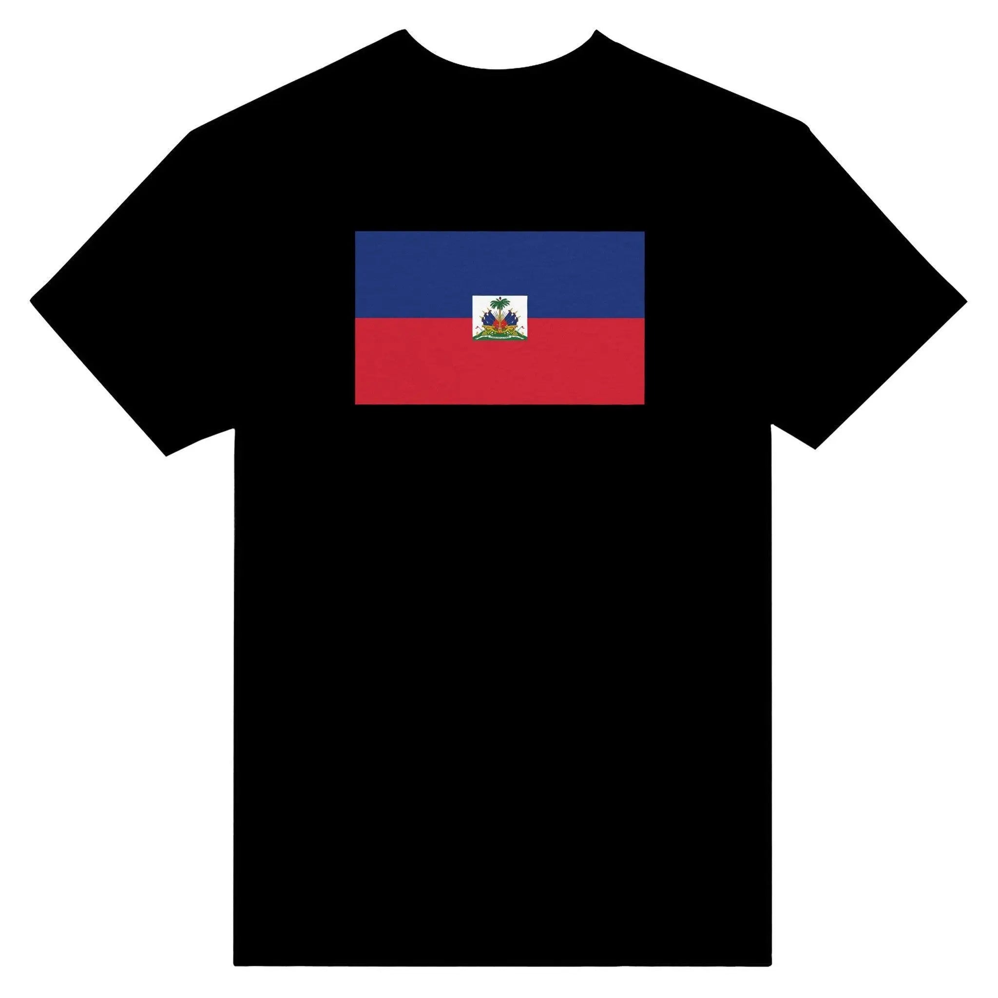 T-Shirt – Drapeau D'Haïti – Brodé – Coton Mélangé