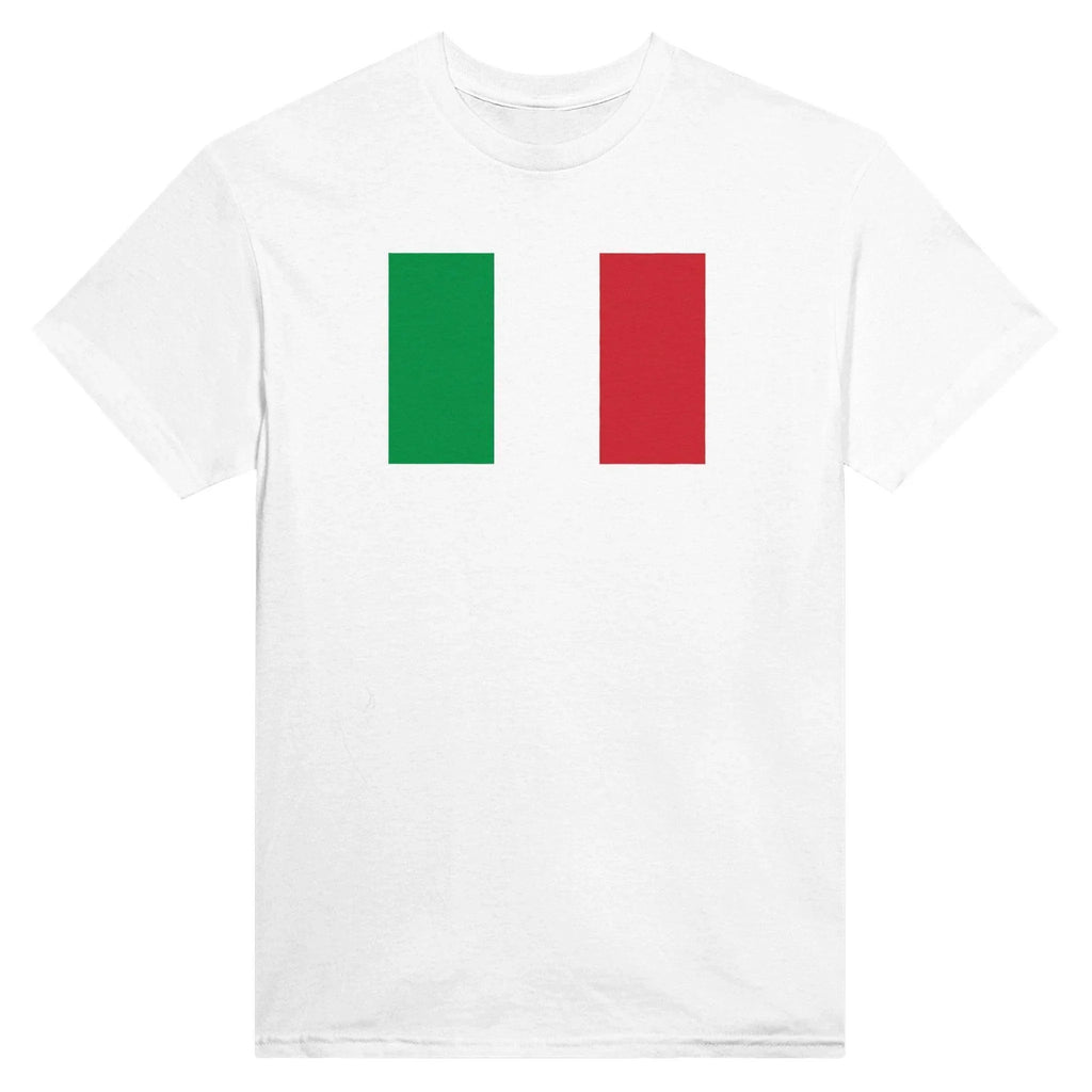 T-Shirt – Drapeau De L'Italie – Brodé – Coton Mélangé