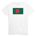 T-Shirt – Drapeau Du Bangladesh – Brodé – Coton Mélangé
