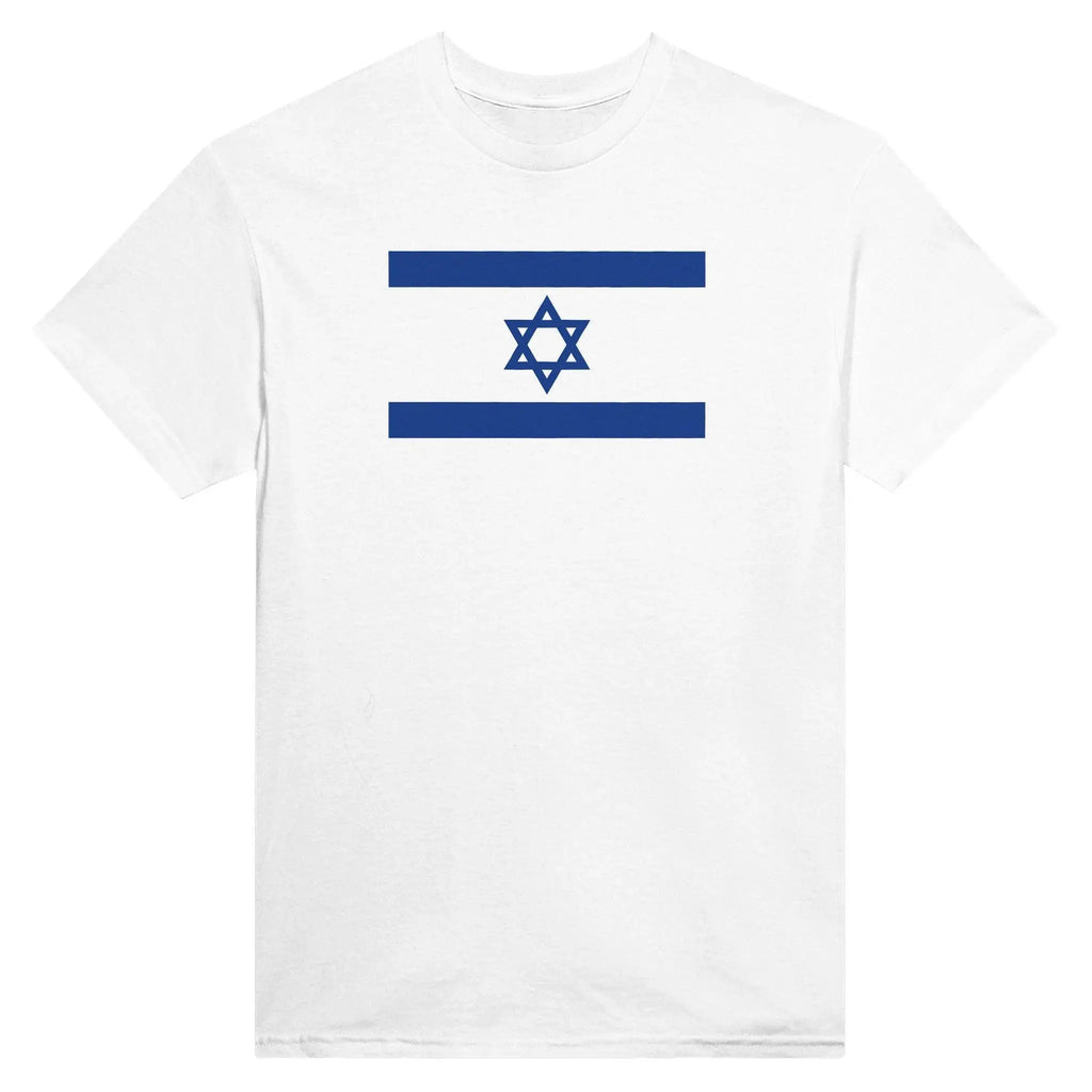 T-Shirt – Drapeau D'Israël – Brodé – Coton Mélangé