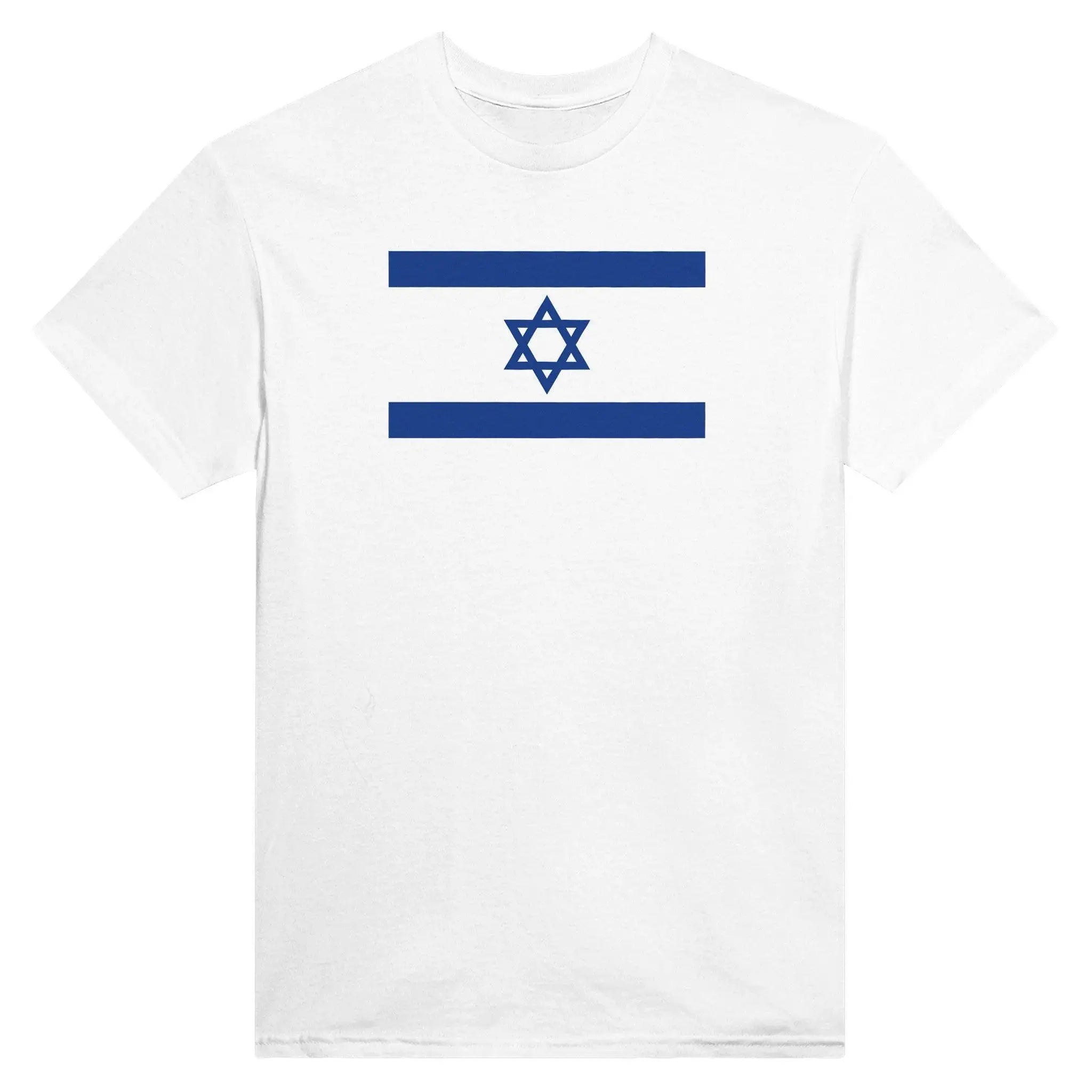 T-Shirt – Drapeau D'Israël – Brodé – Coton Mélangé