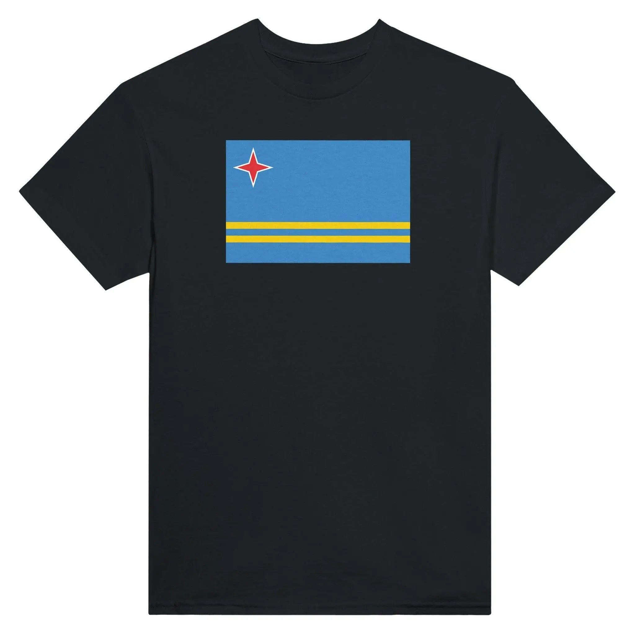 T-Shirt – Drapeau D'Aruba – Brodé – Coton Mélangé