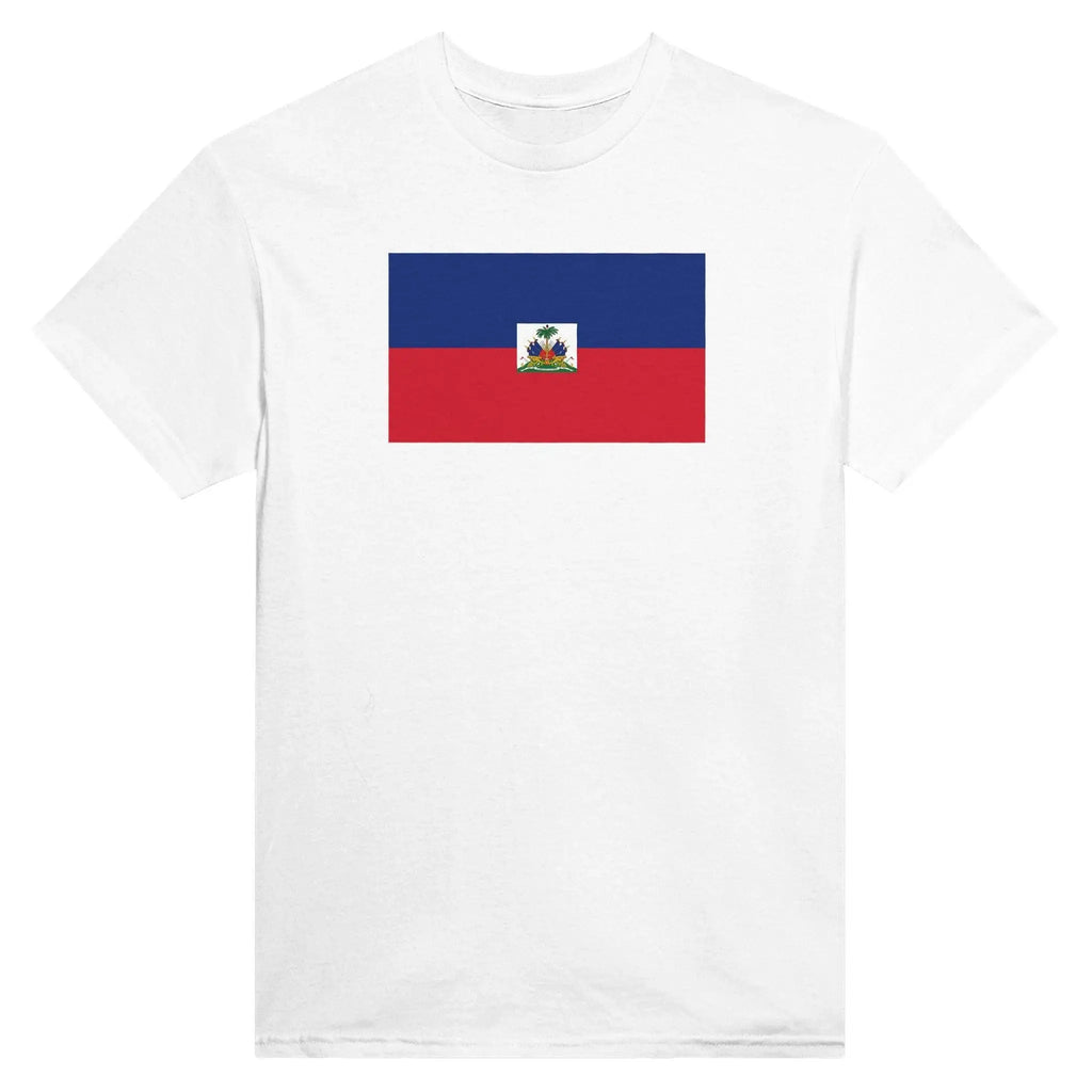 T-Shirt – Drapeau D'Haïti – Brodé – Coton Mélangé