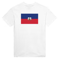T-Shirt – Drapeau D'Haïti – Brodé – Coton Mélangé