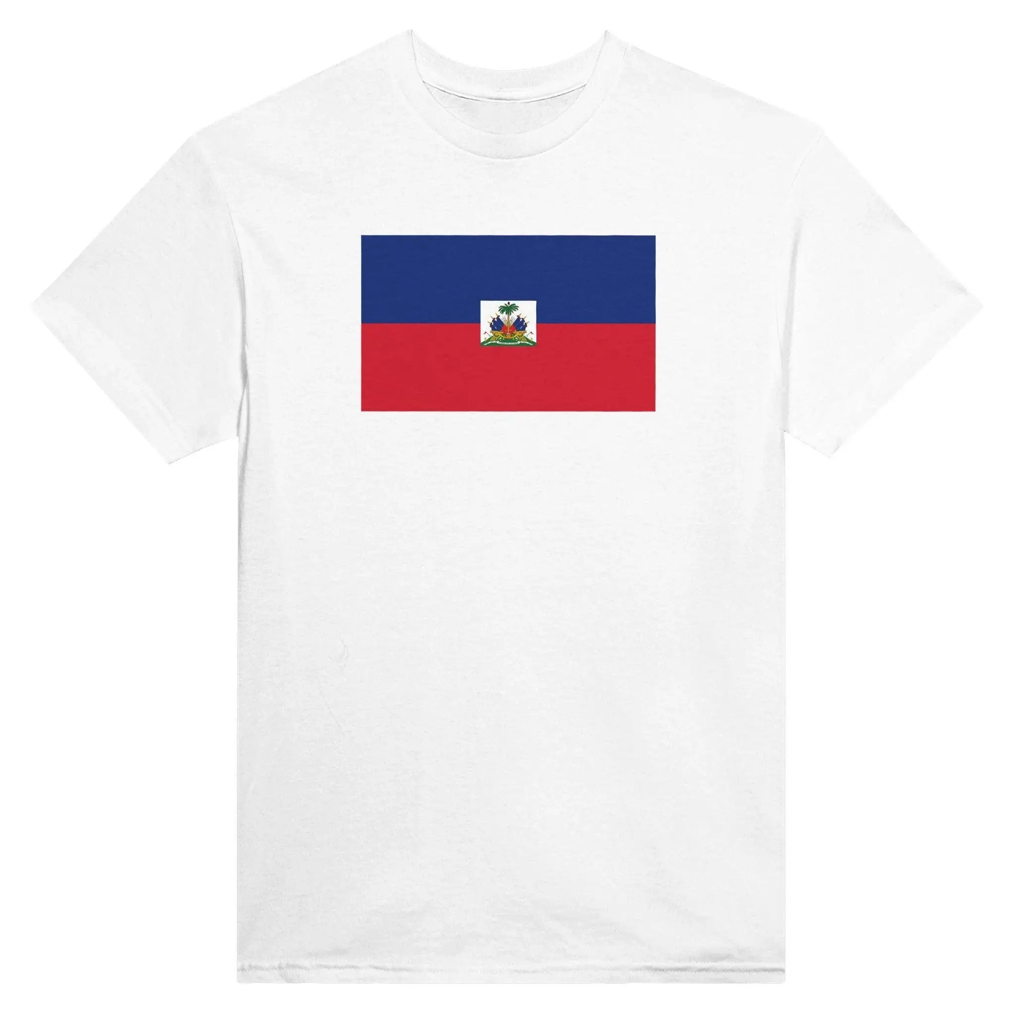 T-Shirt – Drapeau D'Haïti – Brodé – Coton Mélangé