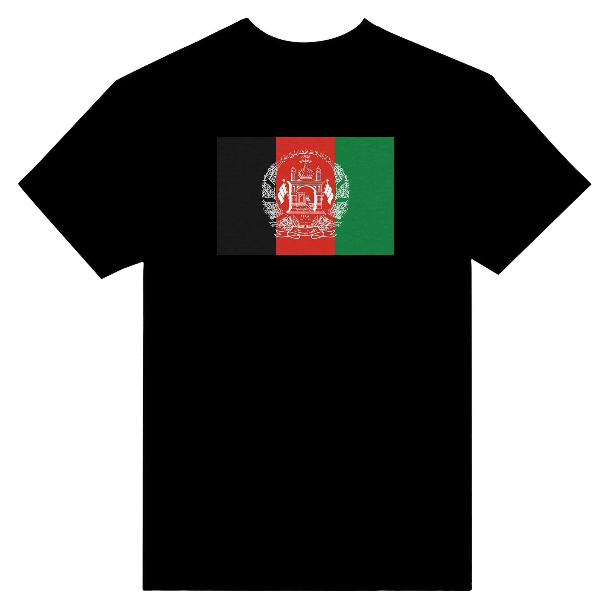 T-Shirt – Drapeau De L'Afghanistan – Brodé – Coton Mélangé