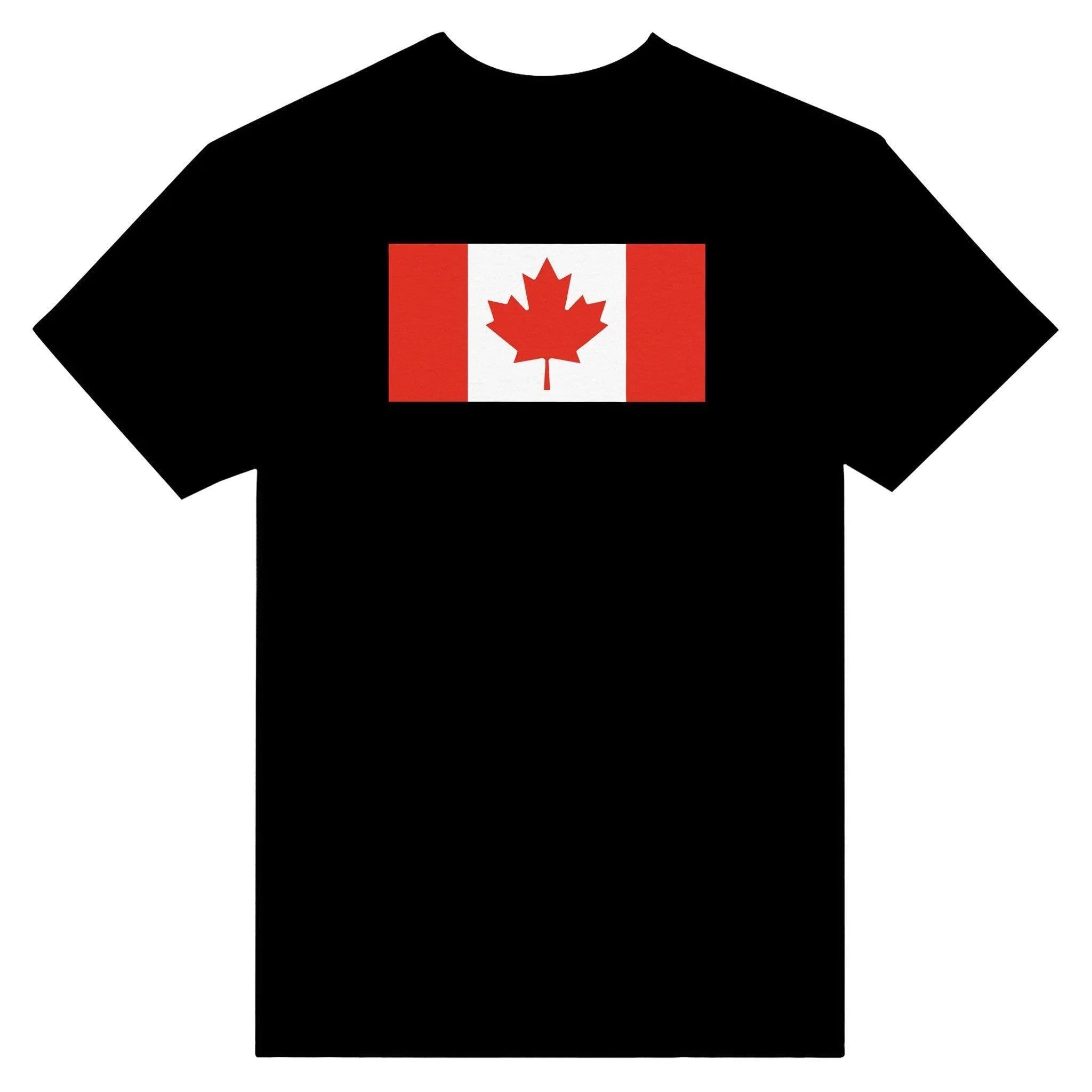 T-Shirt – Drapeau Du Canada – Brodé – Coton Mélangé