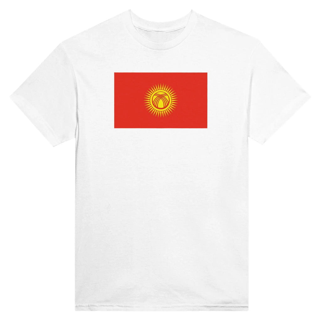 T-Shirt – Kyrgyzstan Flag – Embroidered – Mixed Cotton
