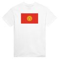 T-Shirt – Kyrgyzstan Flag – Embroidered – Mixed Cotton