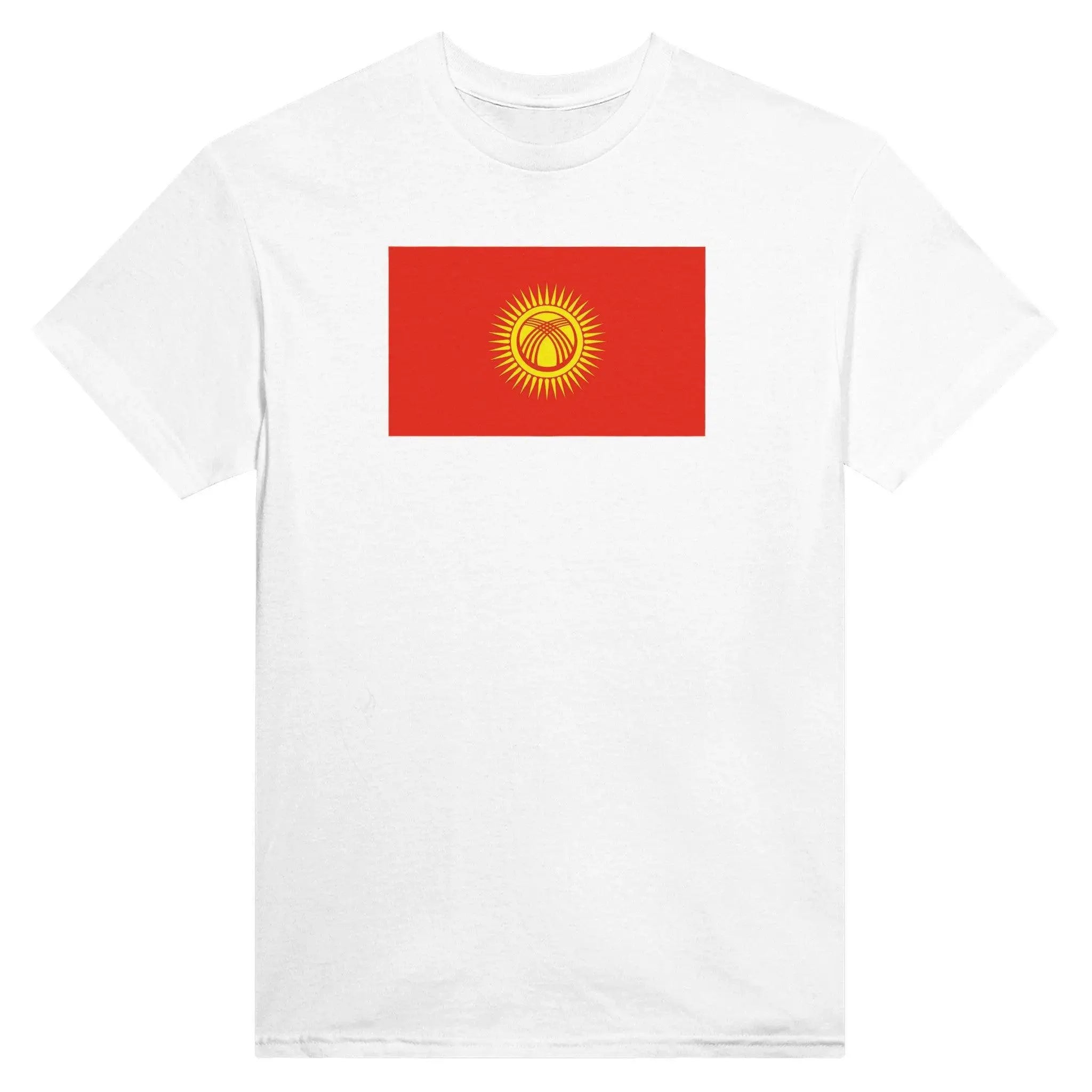 T-Shirt – Kyrgyzstan Flag – Embroidered – Mixed Cotton