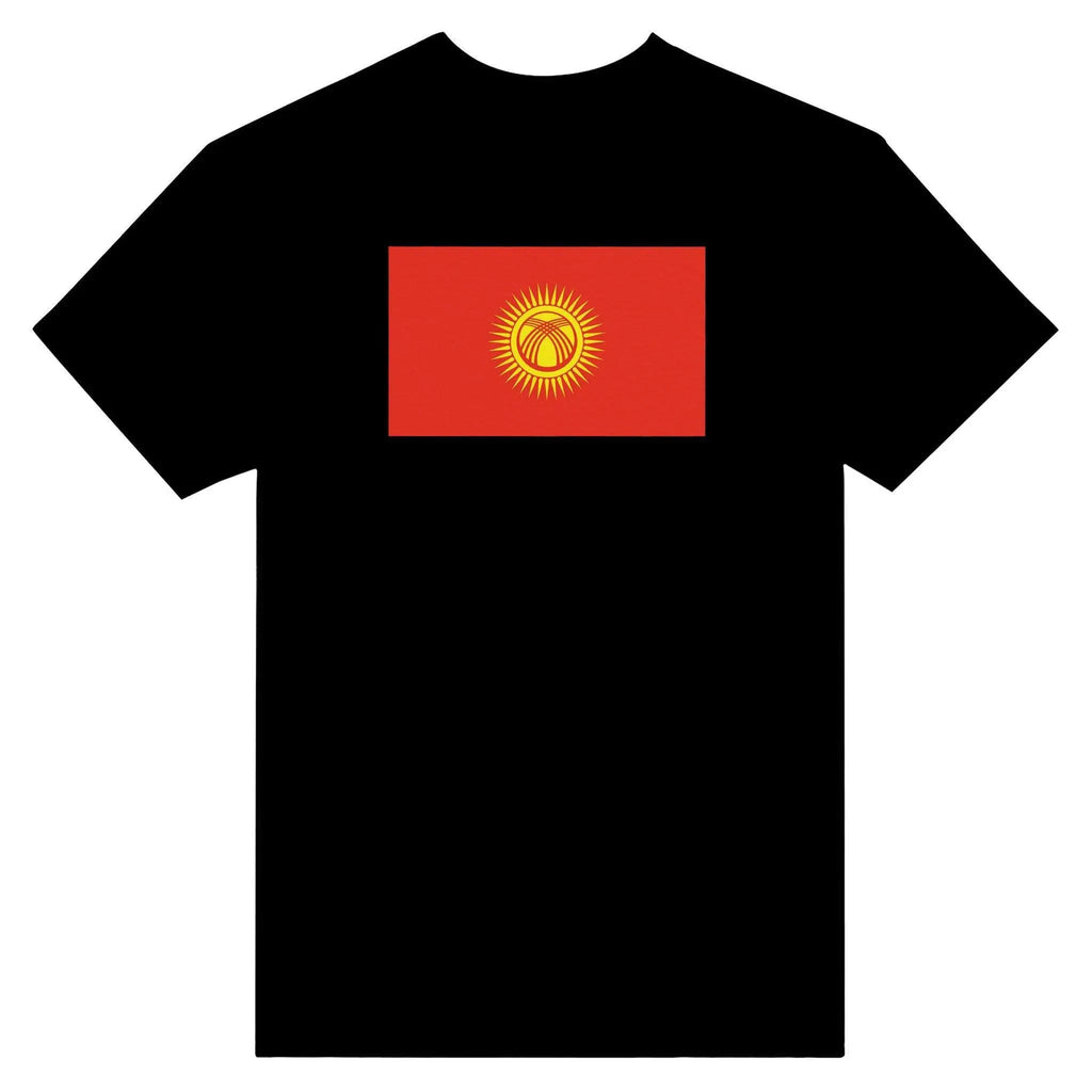 T-Shirt – Kyrgyzstan Flag – Embroidered – Mixed Cotton