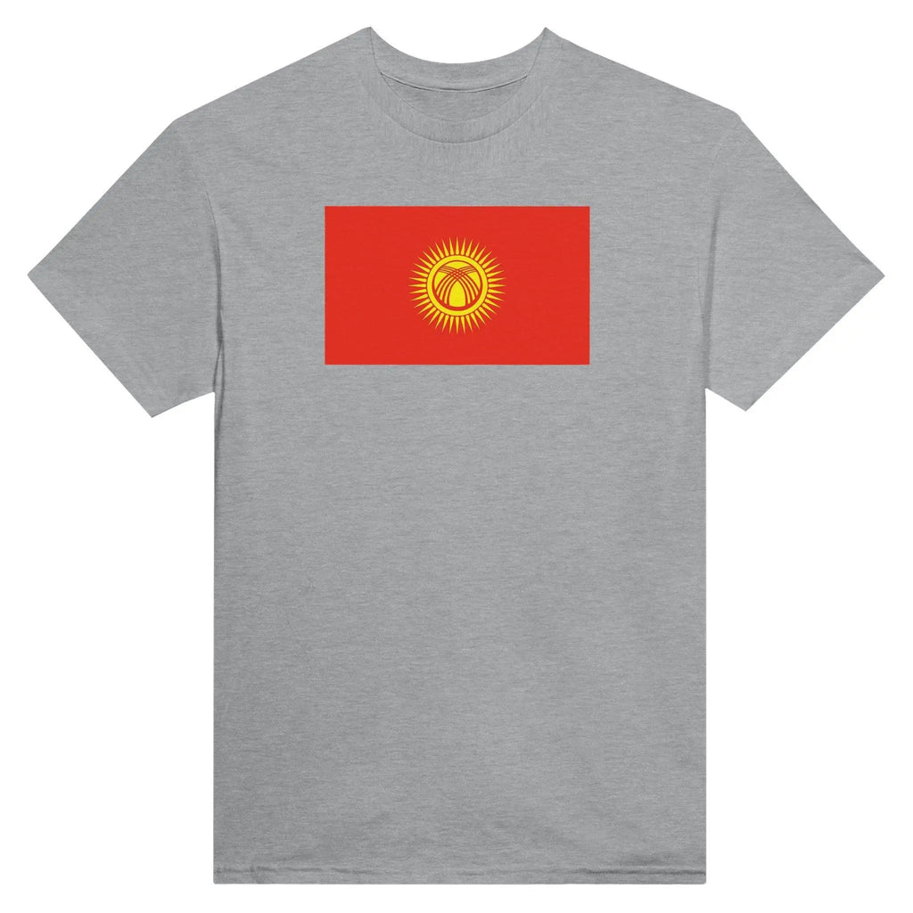 T-Shirt – Kyrgyzstan Flag – Embroidered – Mixed Cotton