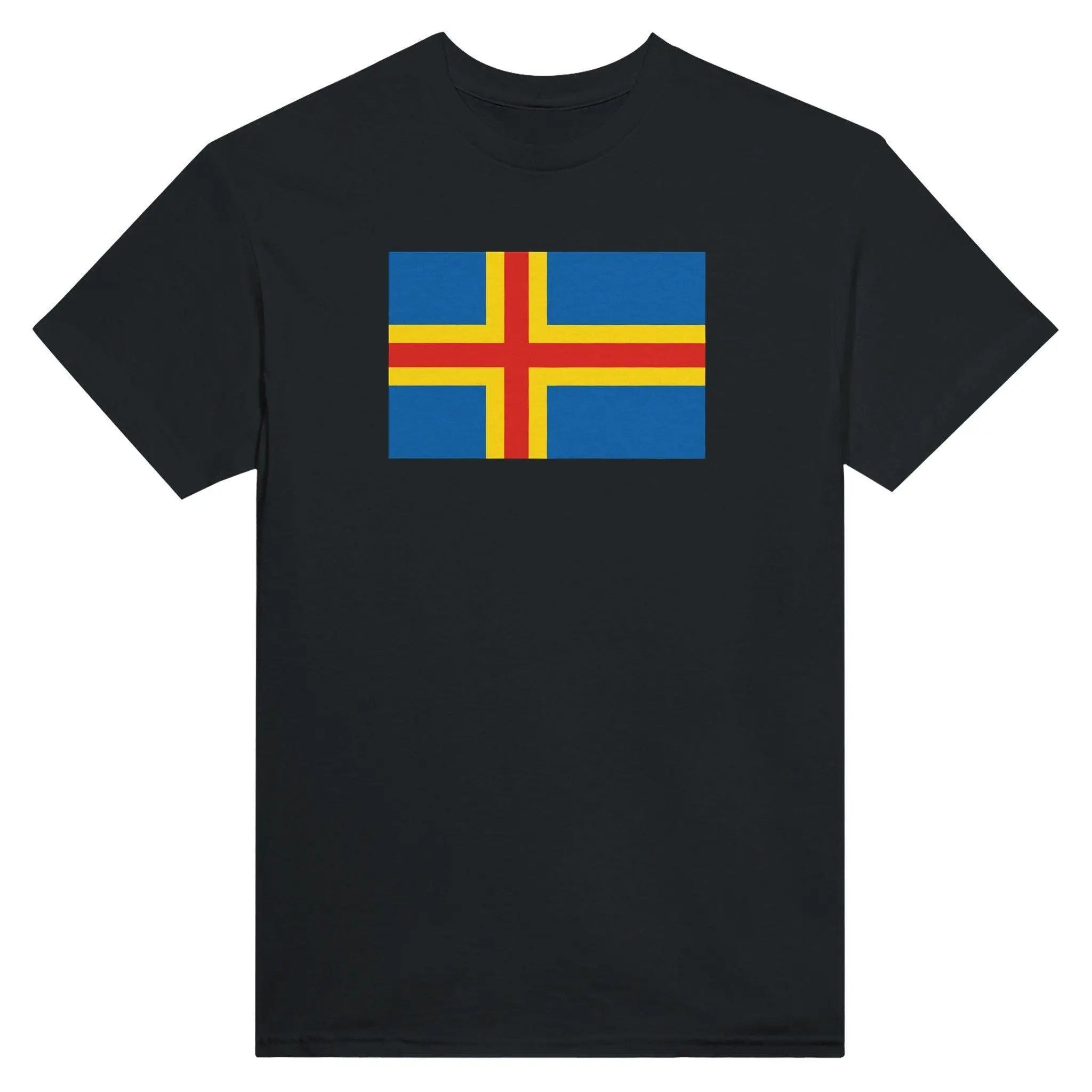 T-Shirt – Drapeau D'Åland – Brodé – Coton Mélangé