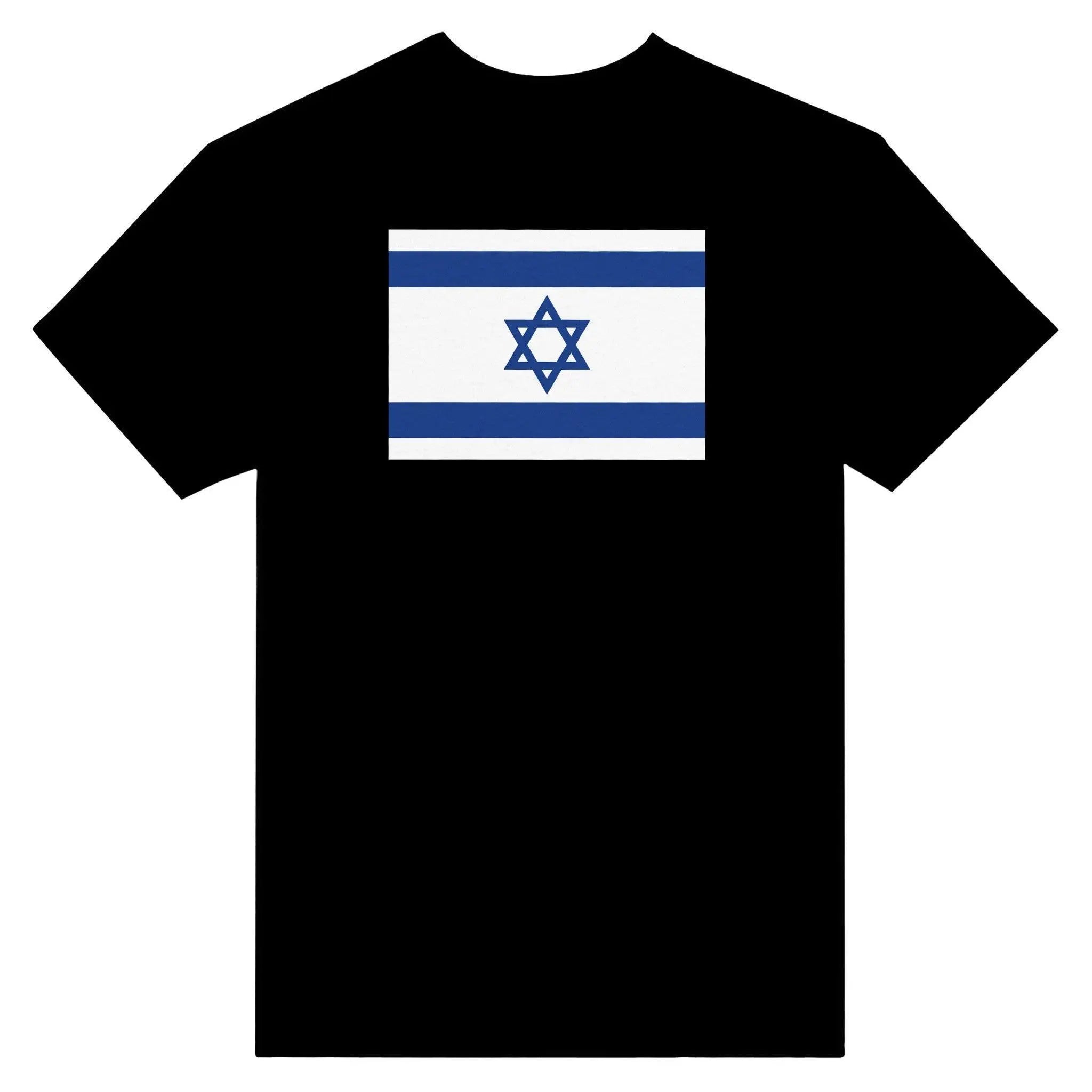 T-Shirt – Drapeau D'Israël – Brodé – Coton Mélangé