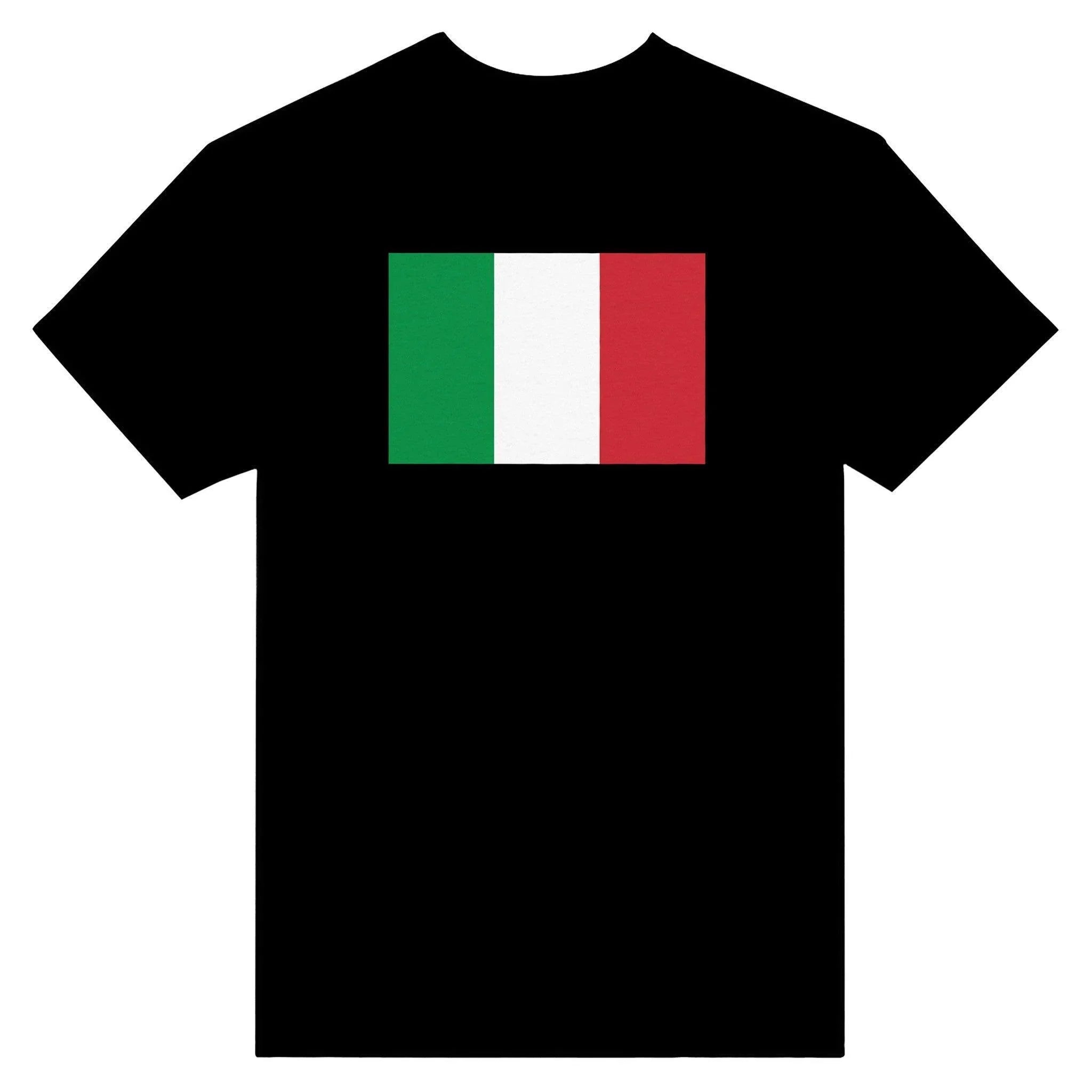 T-Shirt – Drapeau De L'Italie – Brodé – Coton Mélangé