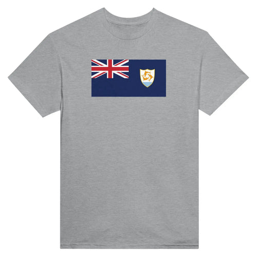 T-Shirt – Drapeau D'Anguilla – Brodé – Coton Mélangé