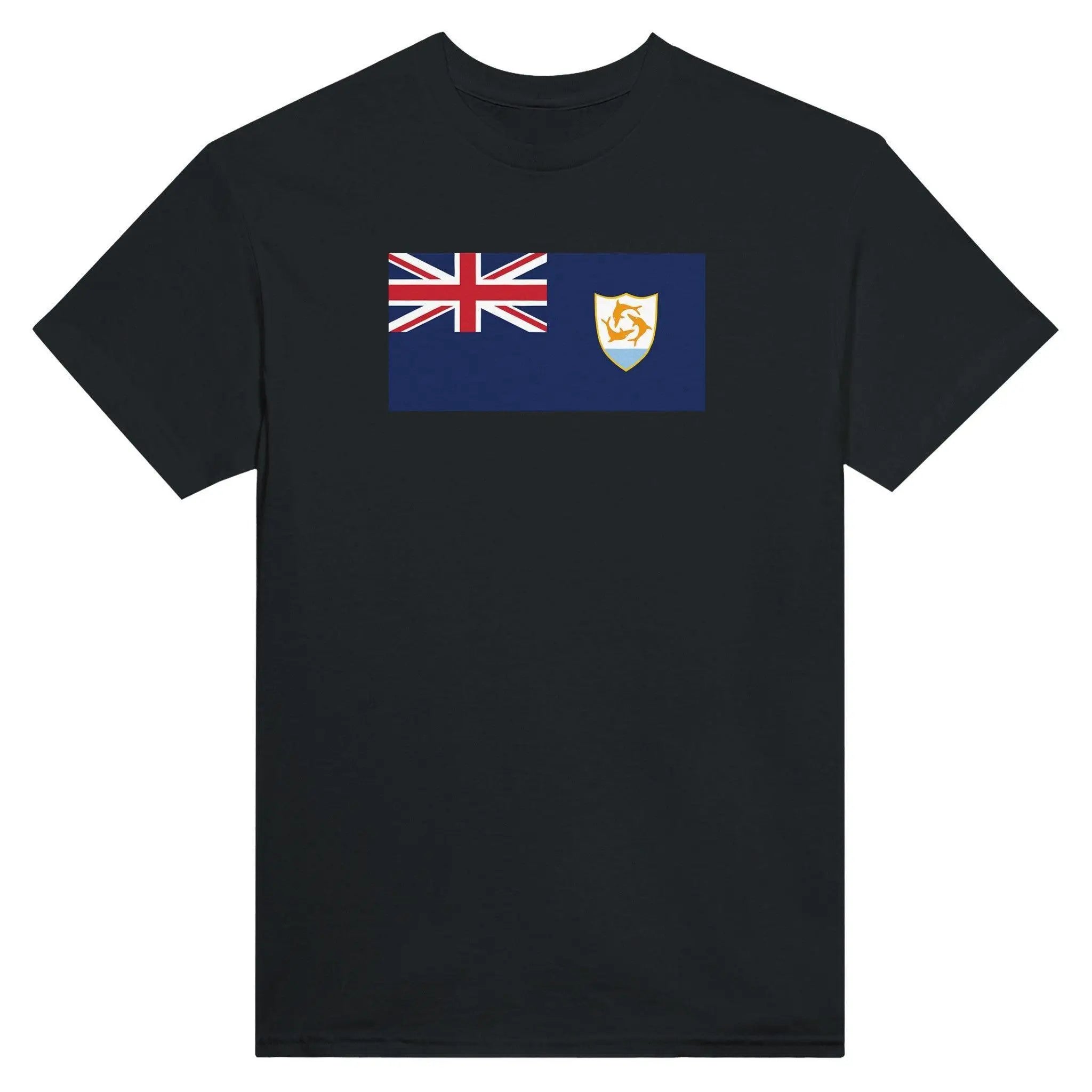 T-Shirt – Drapeau D'Anguilla – Brodé – Coton Mélangé