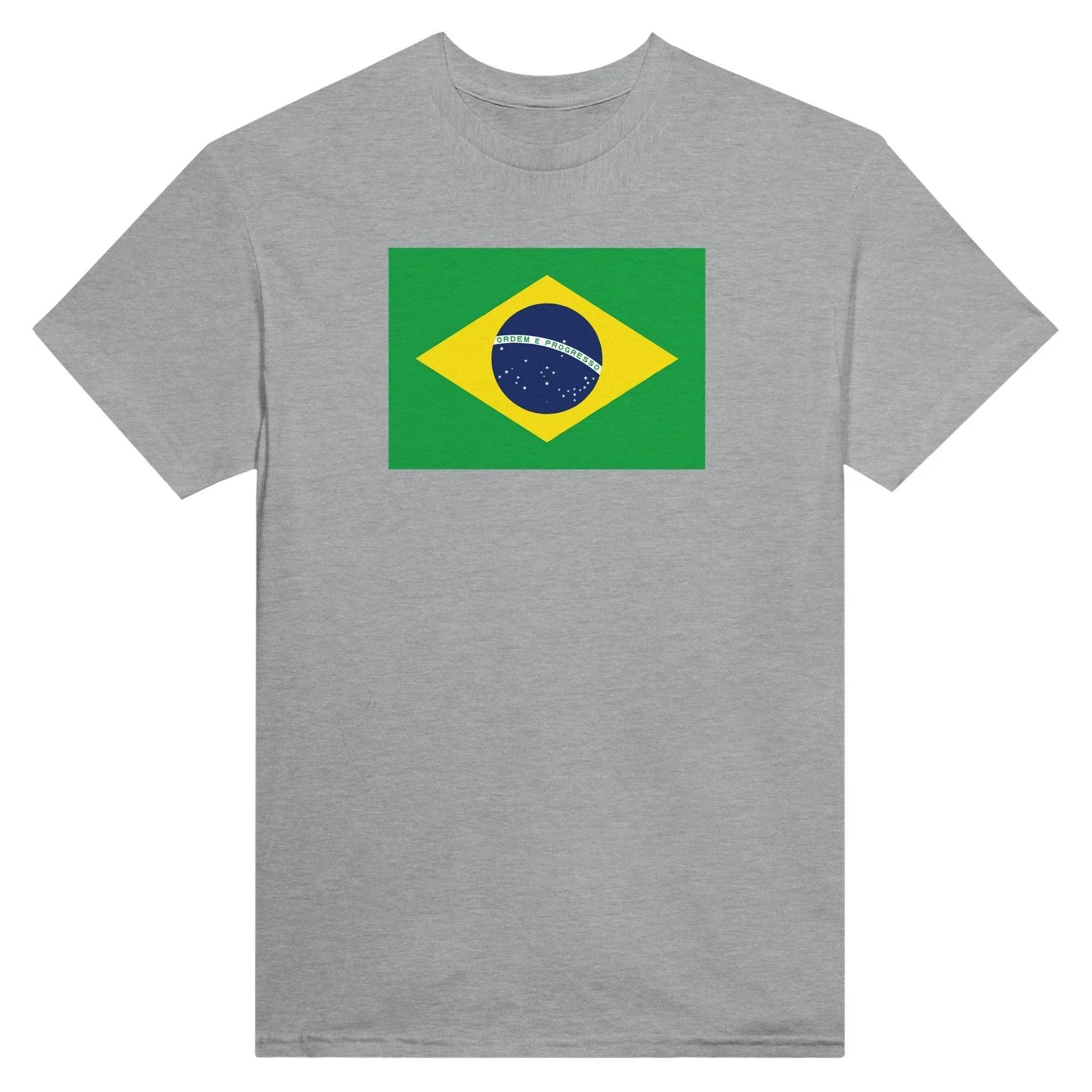 T-Shirt – Drapeau Du Brésil – Brodé – Coton Mélangé
