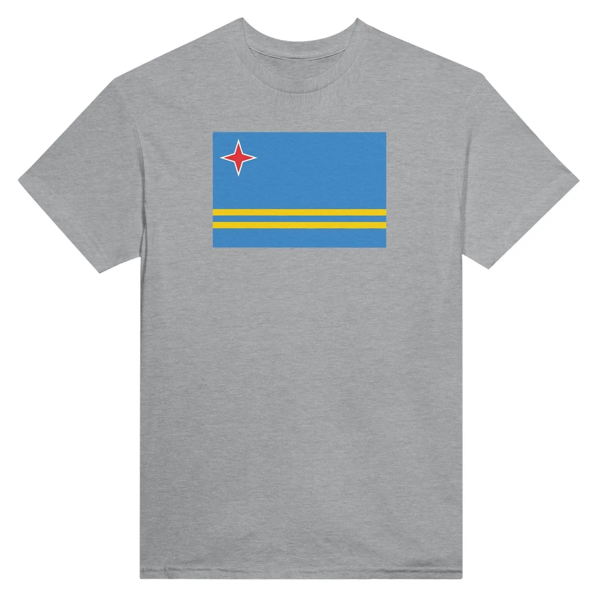 T-Shirt – Drapeau D'Aruba – Brodé – Coton Mélangé