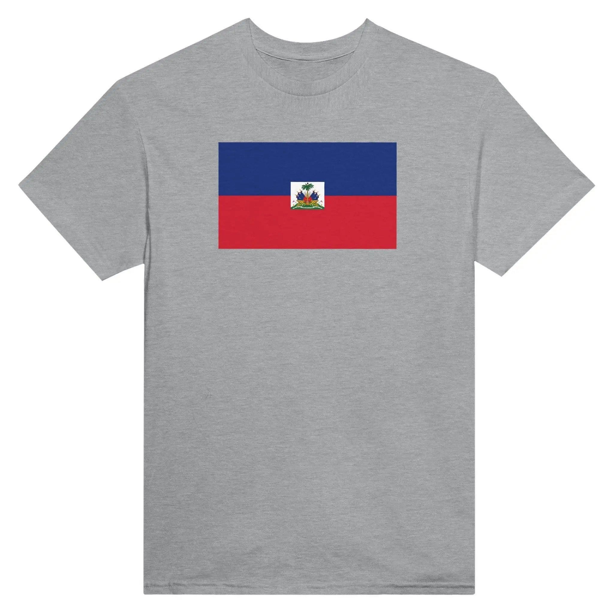 T-Shirt – Drapeau D'Haïti – Brodé – Coton Mélangé