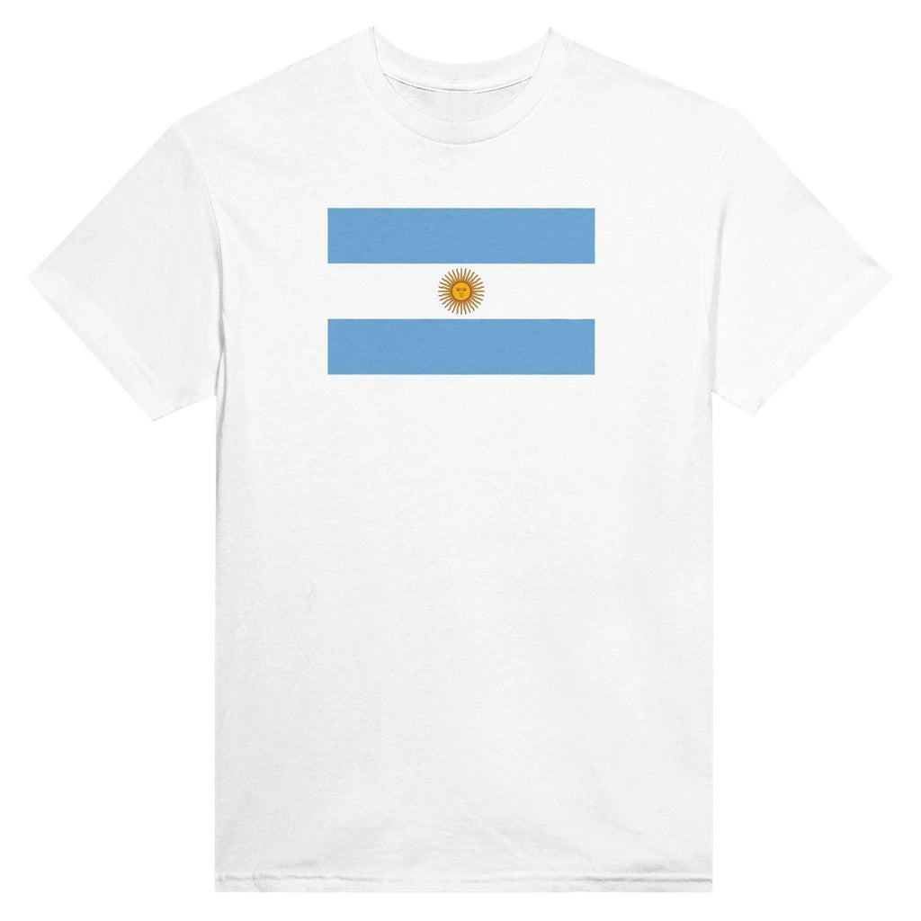 T-Shirt – Drapeau De L'Argentine – Brodé – Coton Mélangé
