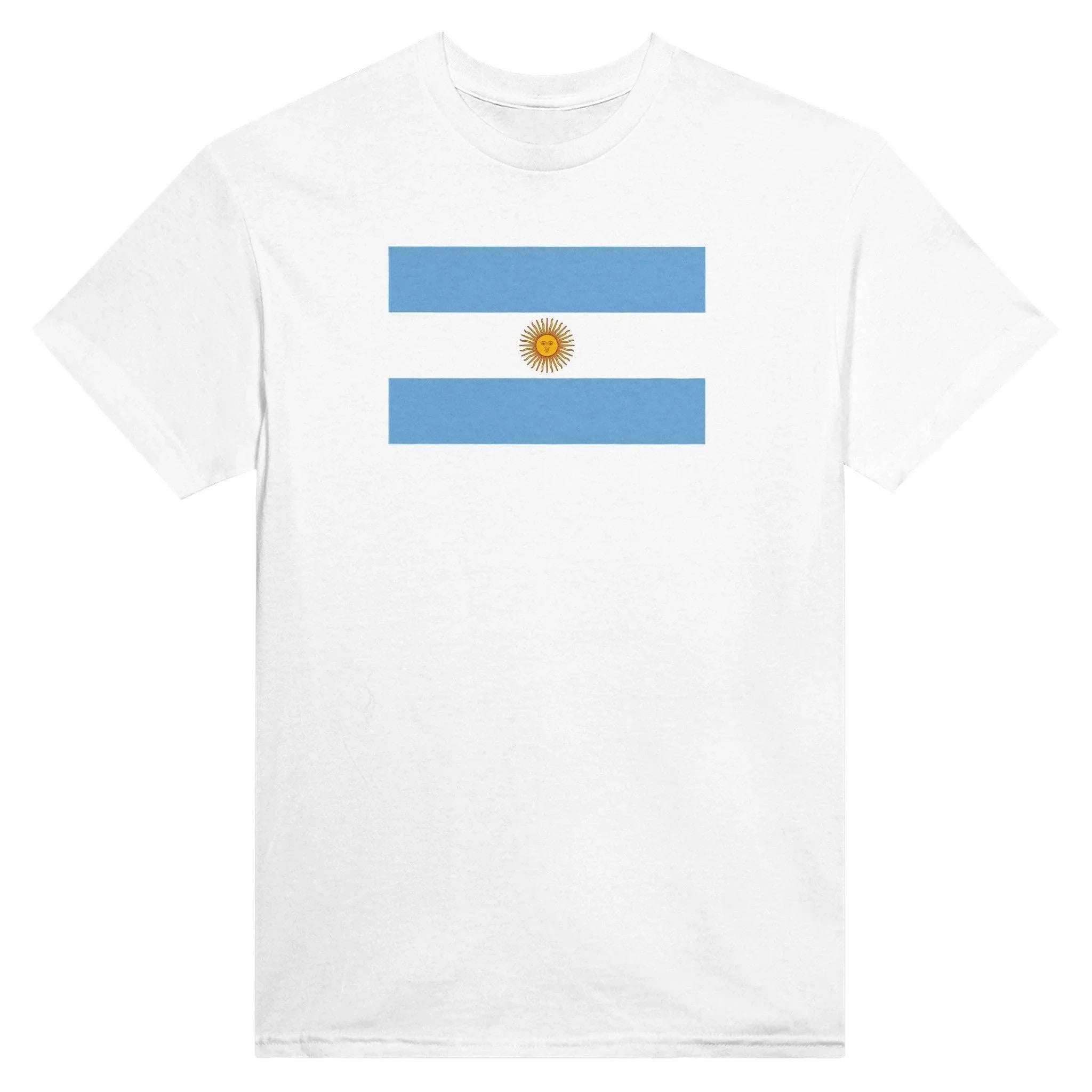 T-Shirt – Drapeau De L'Argentine – Brodé – Coton Mélangé