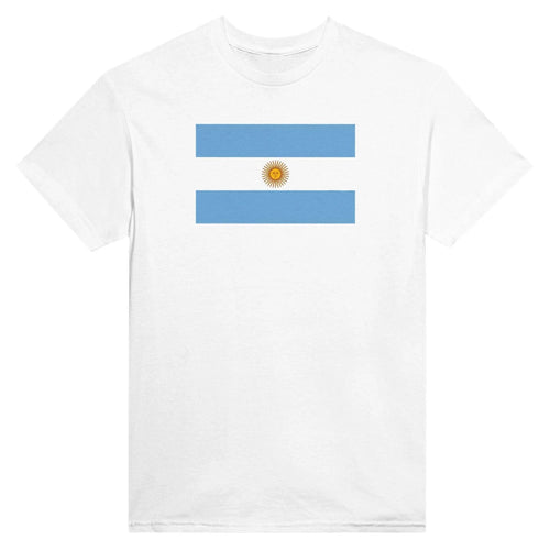 T-Shirt – Drapeau De L'Argentine – Brodé – Coton Mélangé