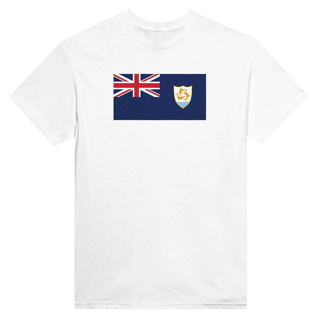 T-Shirt – Drapeau D'Anguilla – Brodé – Coton Mélangé