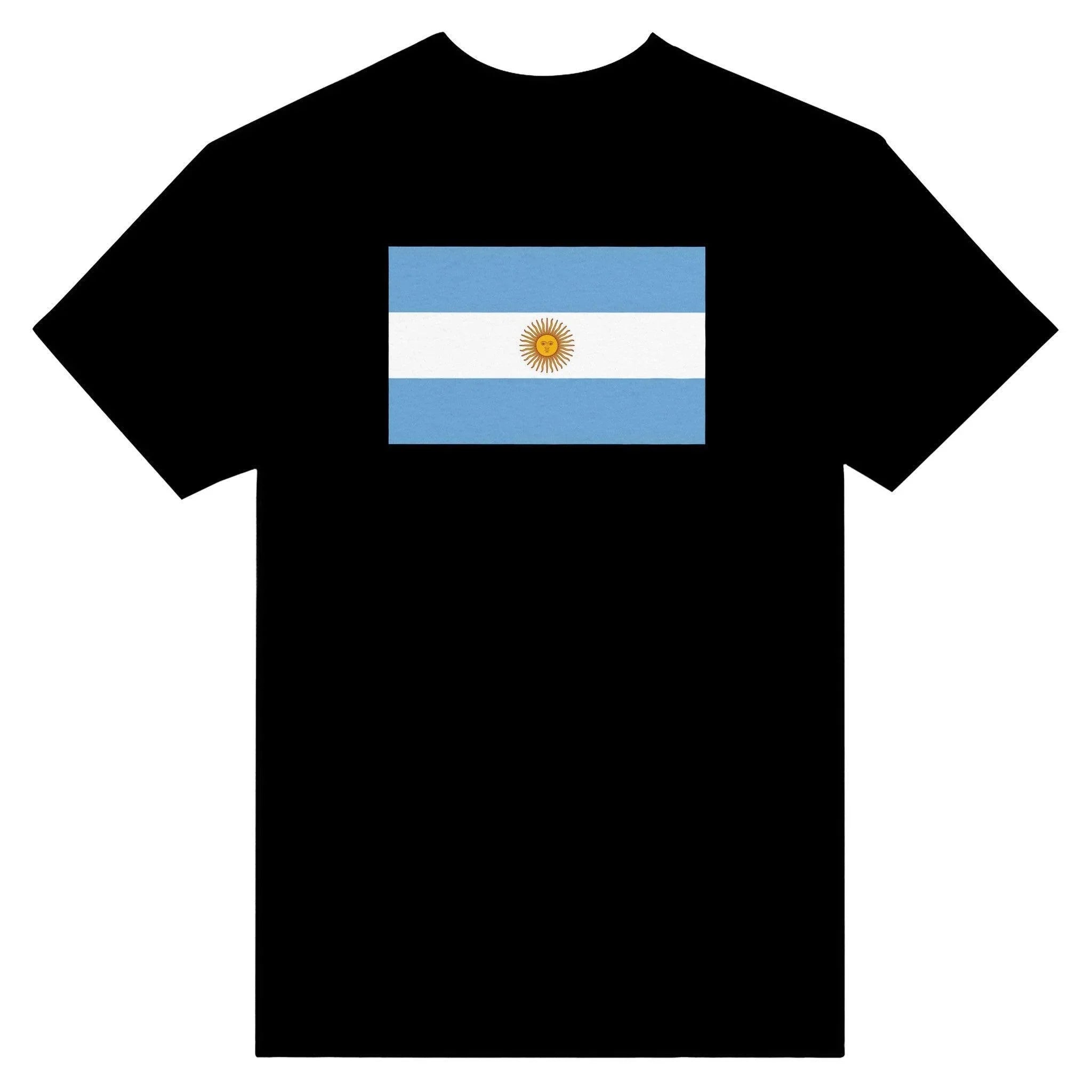 T-Shirt – Drapeau De L'Argentine – Brodé – Coton Mélangé