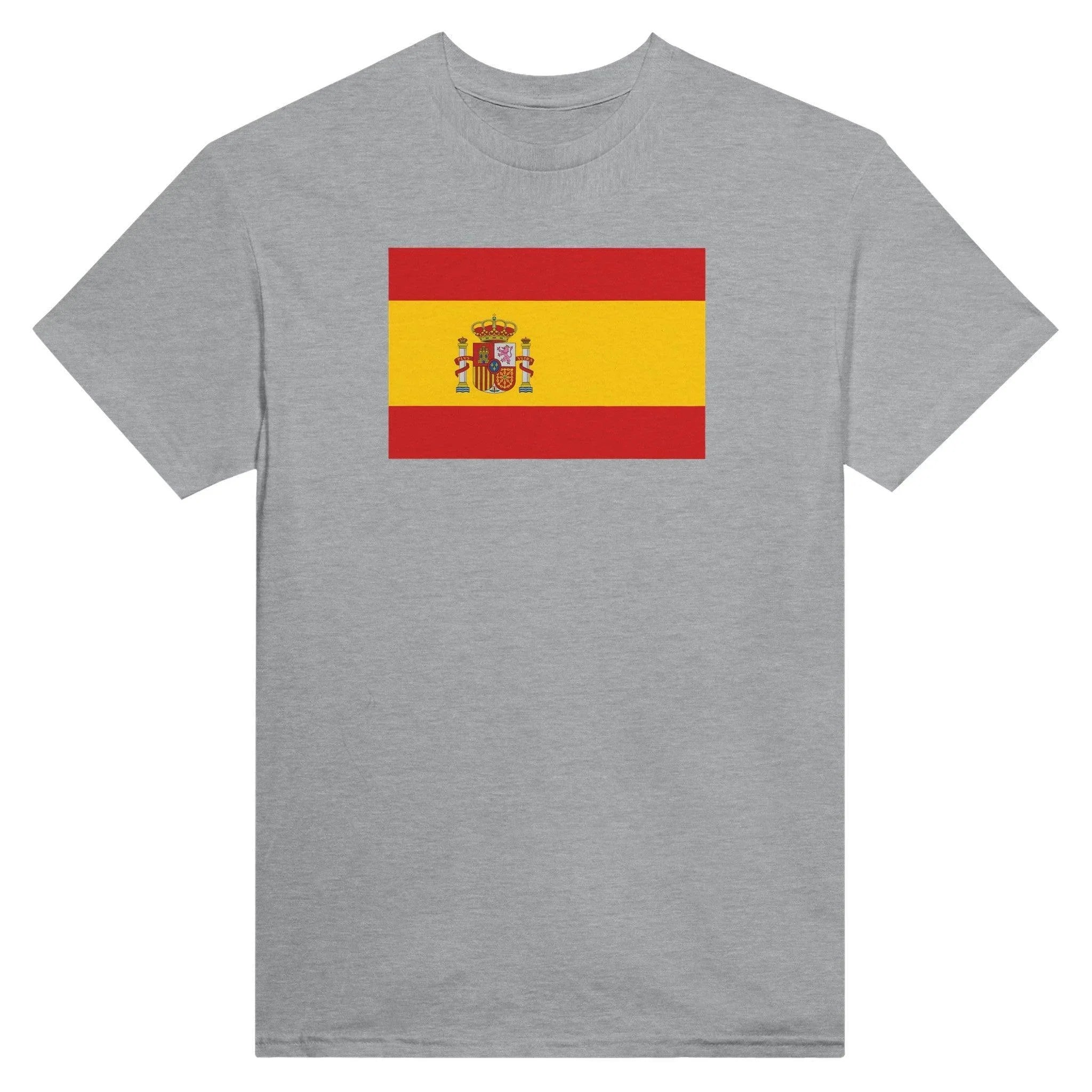 T-Shirt – Drapeau De L'Espagne – Brodé – Coton Mélangé