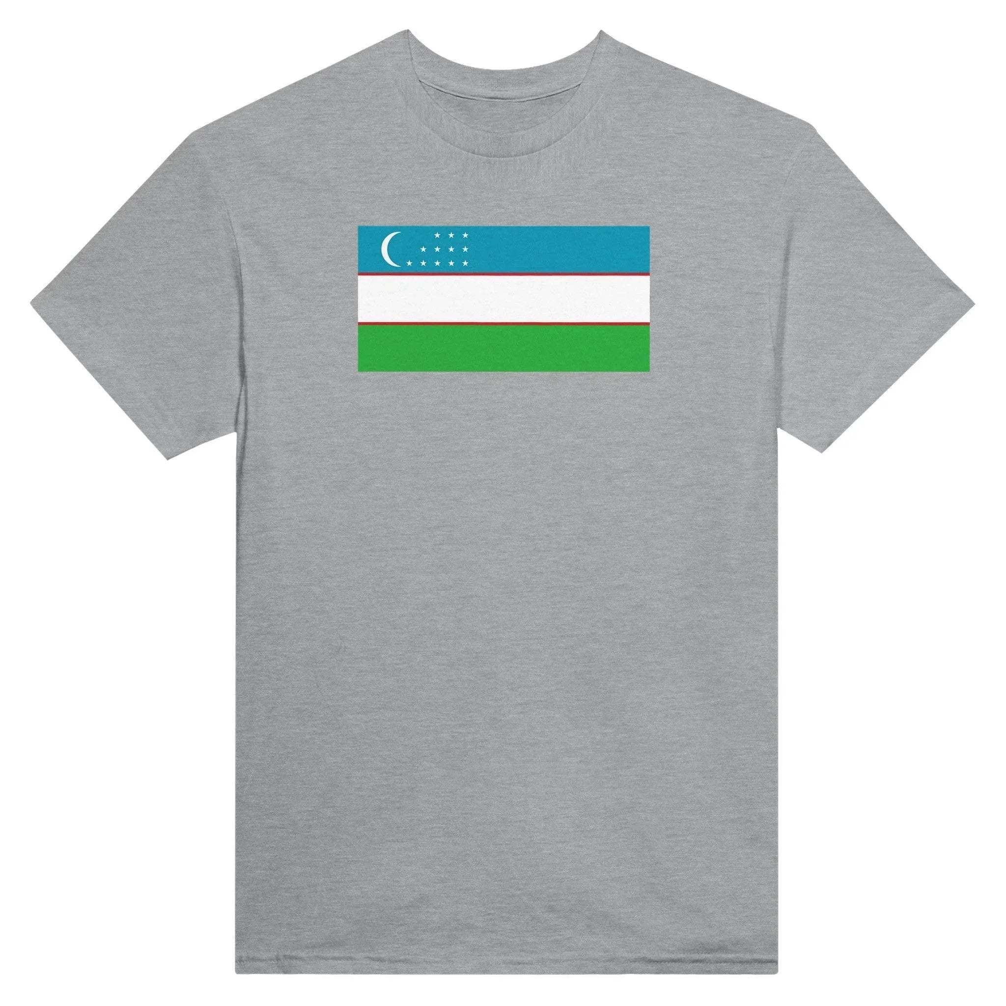 T-Shirt – Drapeau De L'Ouzbékistan – Brodé – Coton Mélangé