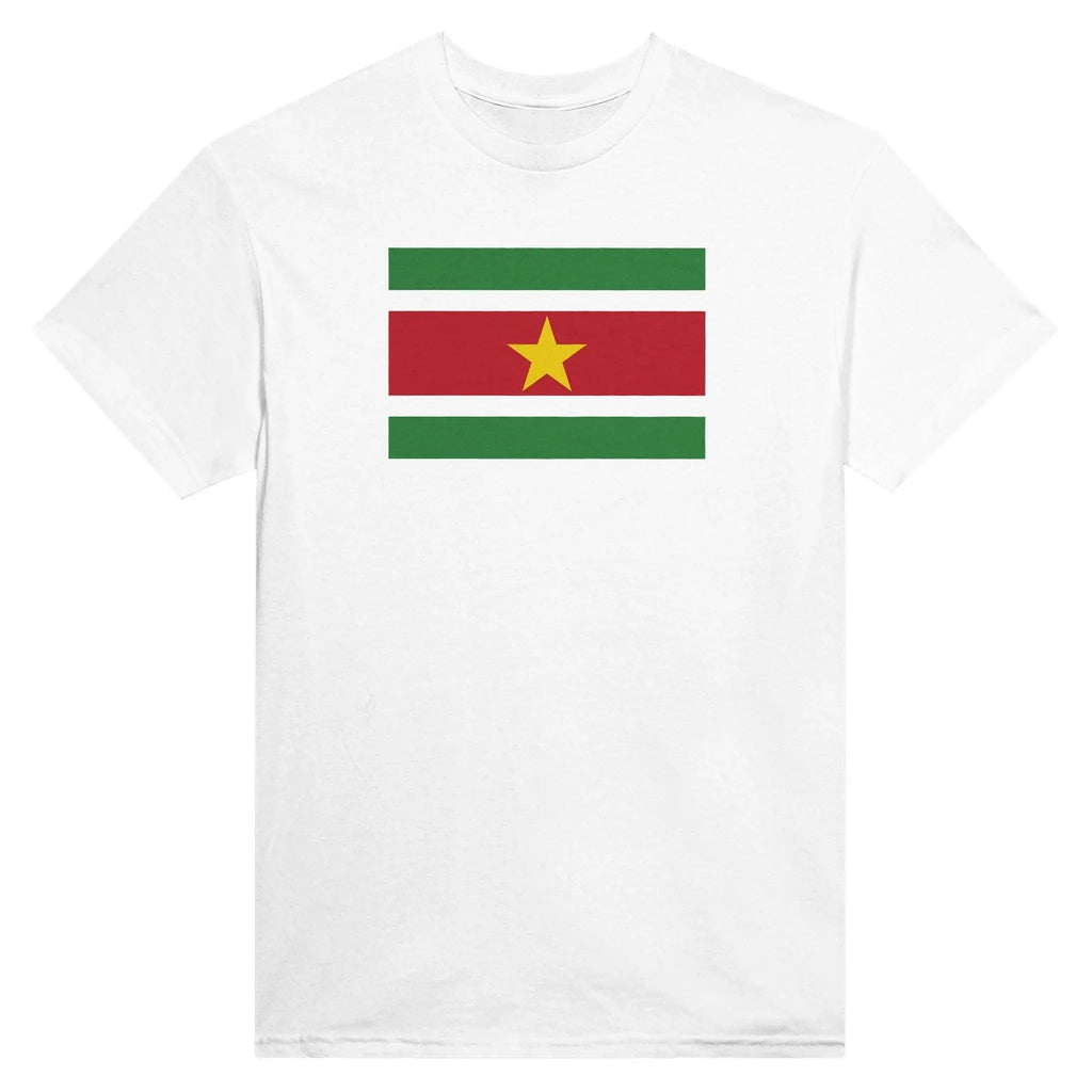 T-Shirt – Drapeau Du Suriname – Brodé – Coton Mélangé