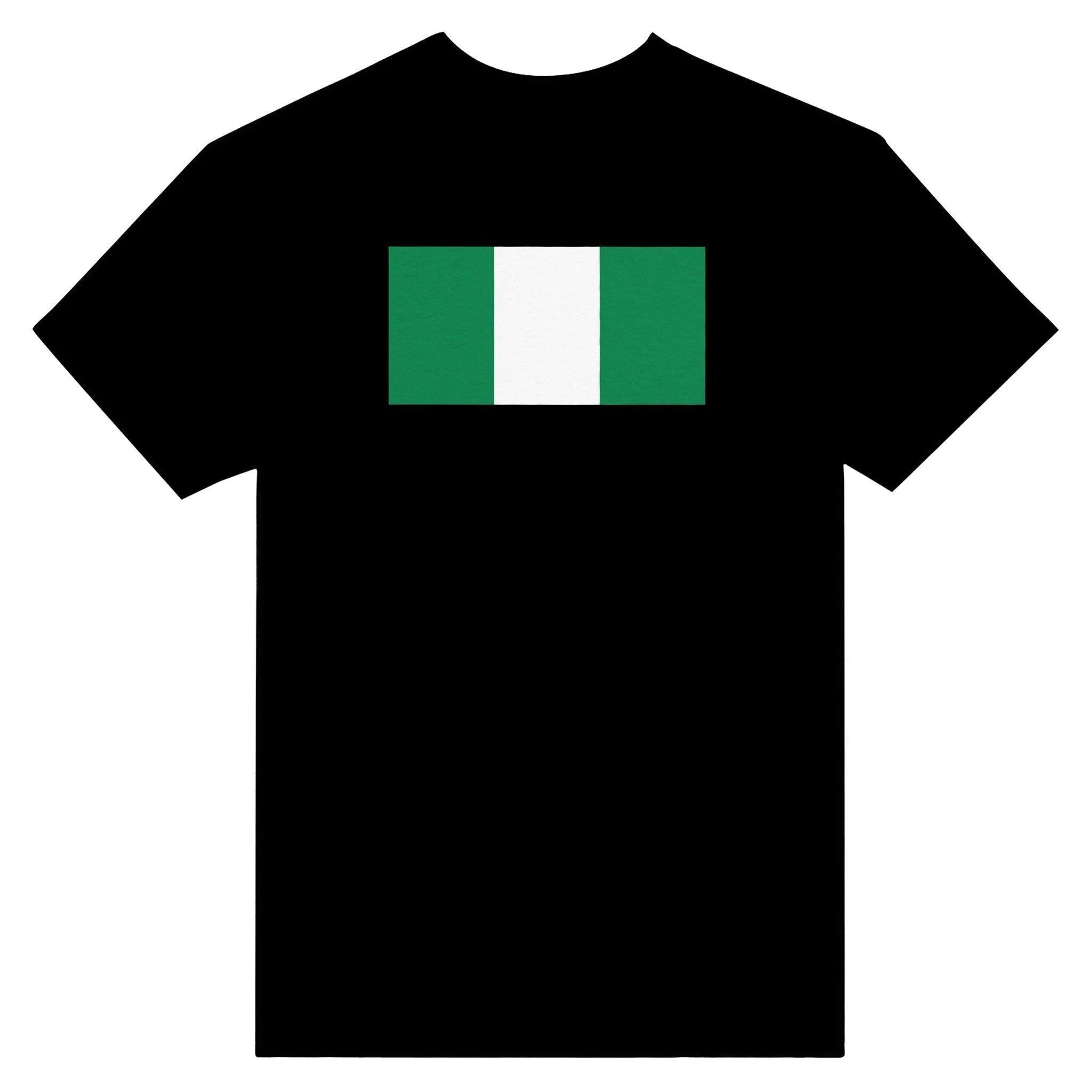 T-Shirt – Drapeau Du Nigeria – Brodé – Coton Mélangé