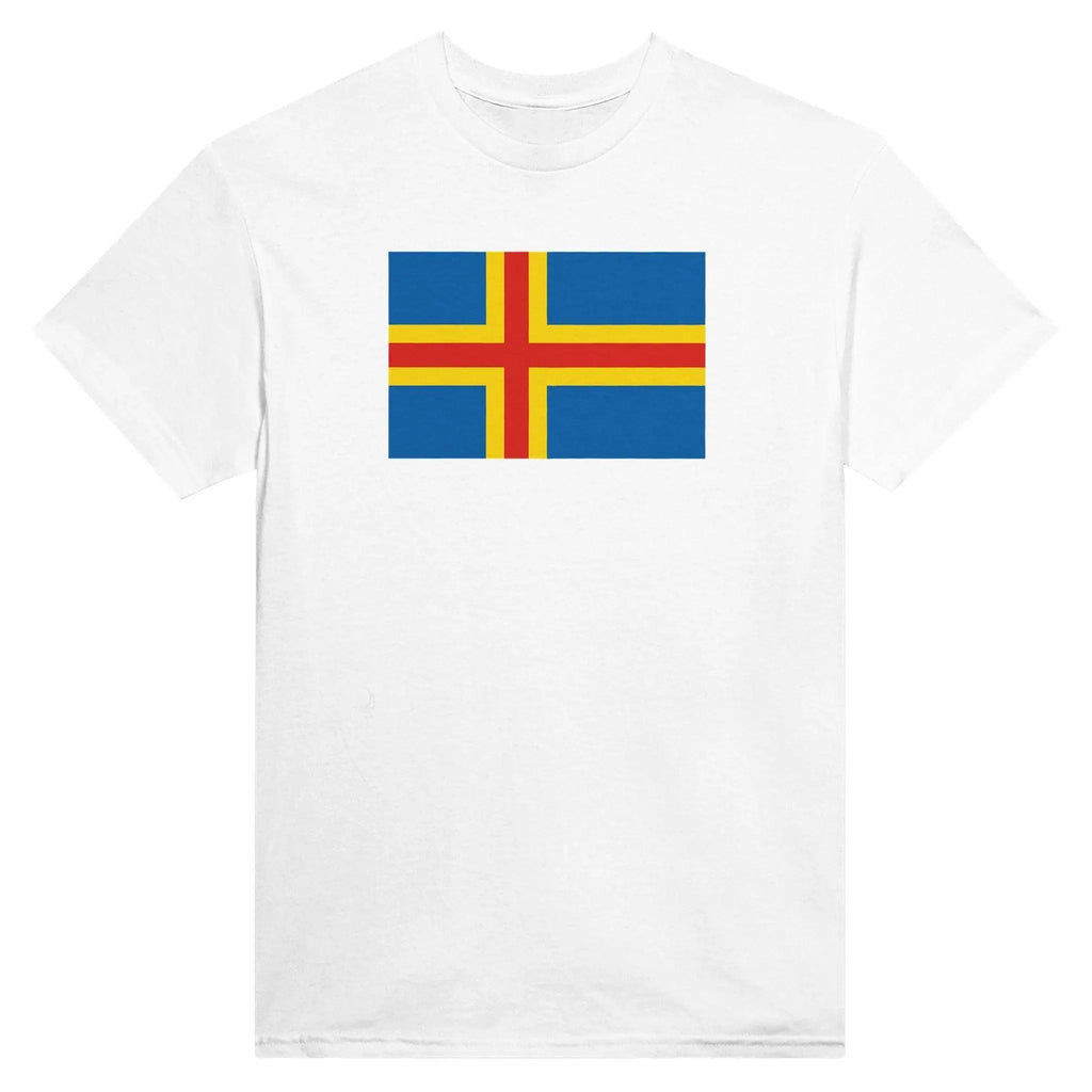 T-Shirt – Drapeau D'Åland – Brodé – Coton Mélangé