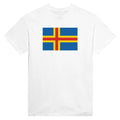 T-Shirt – Drapeau D'Åland – Brodé – Coton Mélangé
