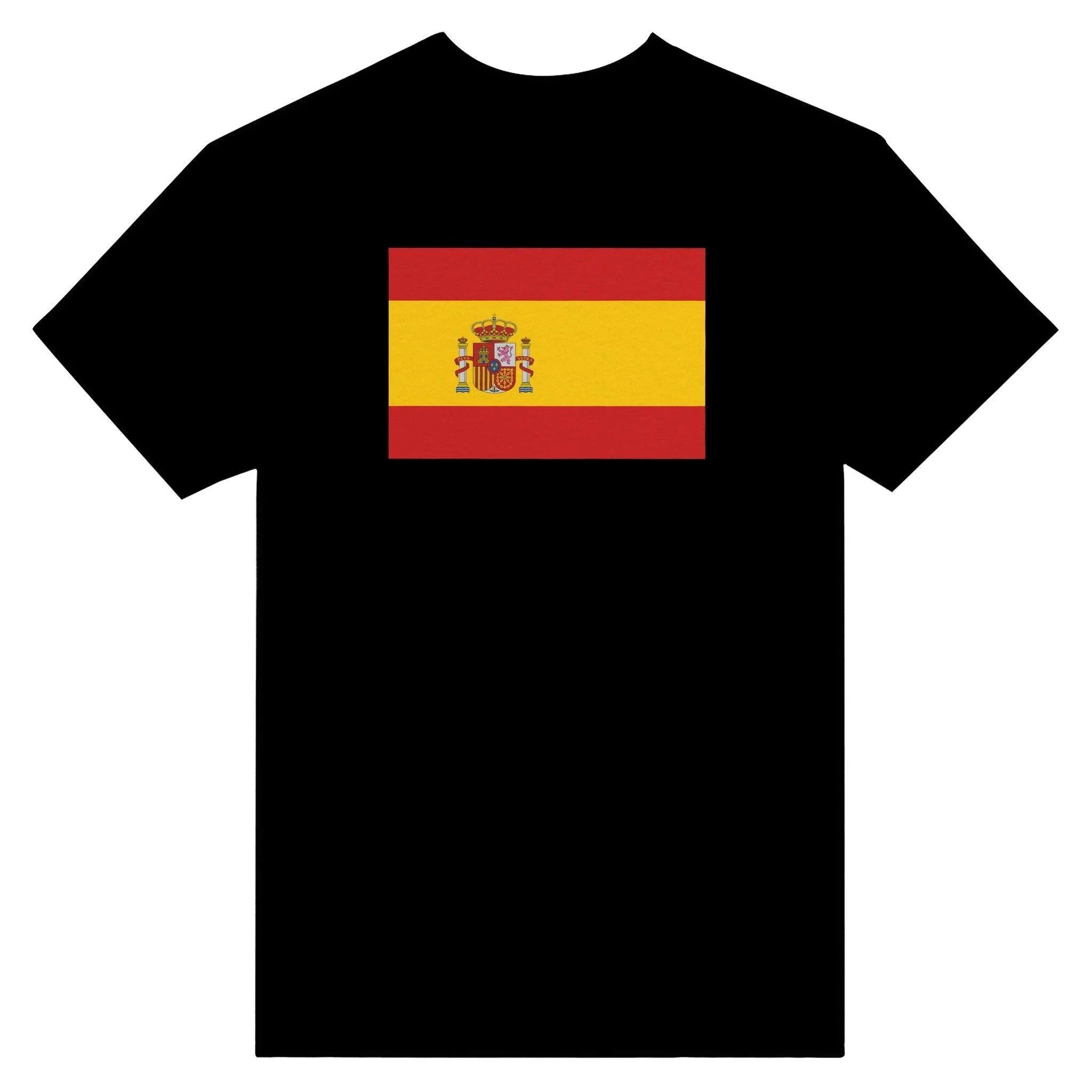 T-Shirt – Drapeau De L'Espagne – Brodé – Coton Mélangé