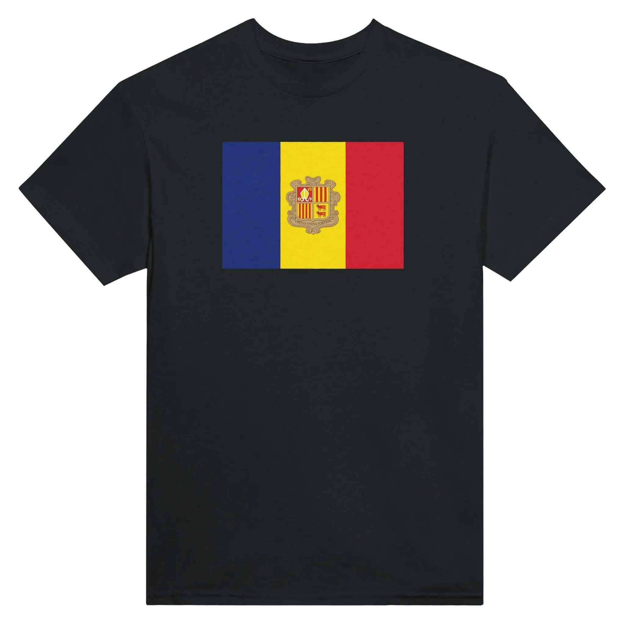 T-Shirt – Drapeau D'Andorre – Brodé – Coton Mélangé